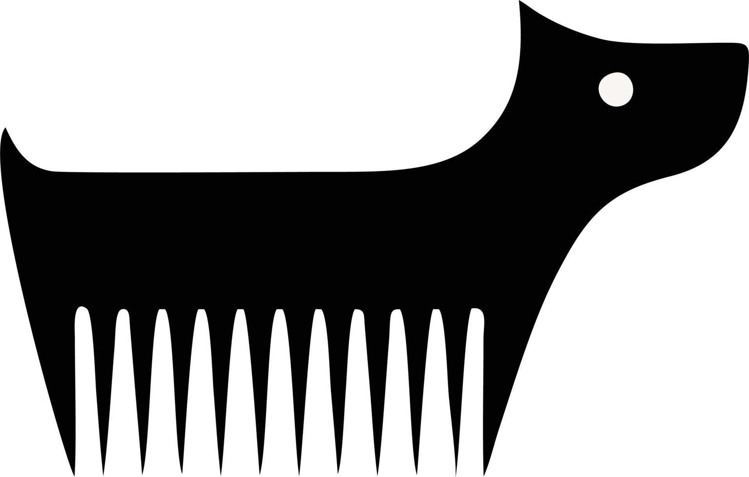 logo del pettine del cane vettore