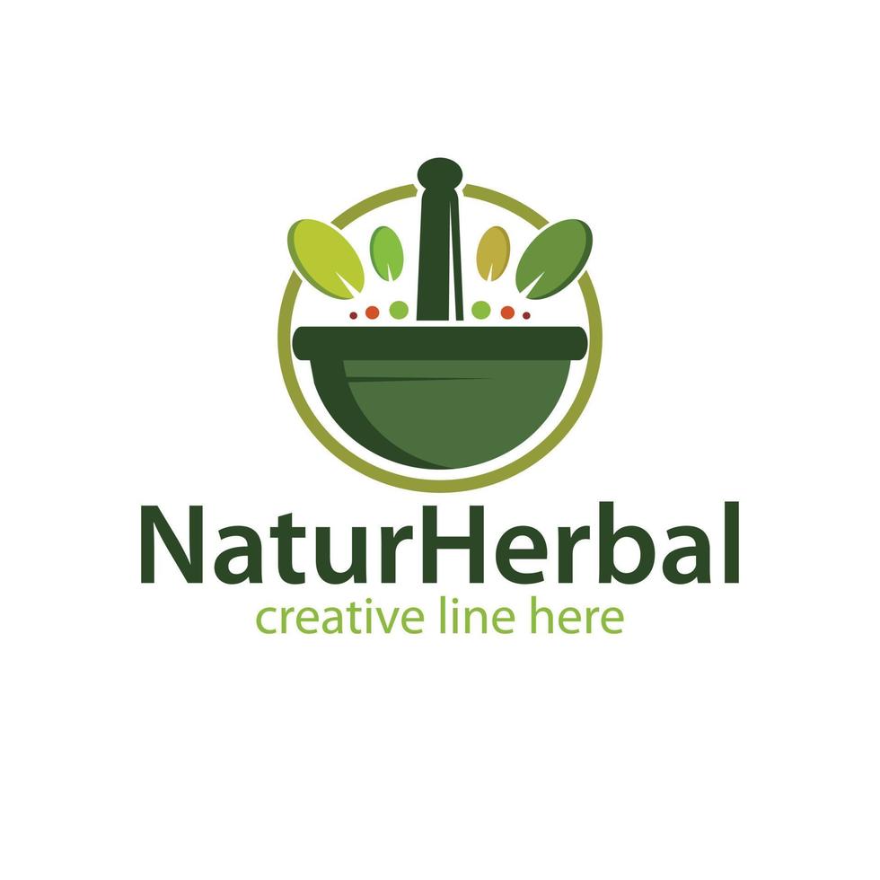 logo di erbe naturali vettore