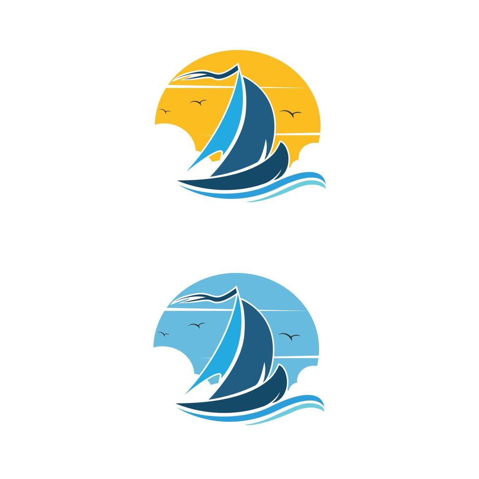 logo della barca a vela vettore