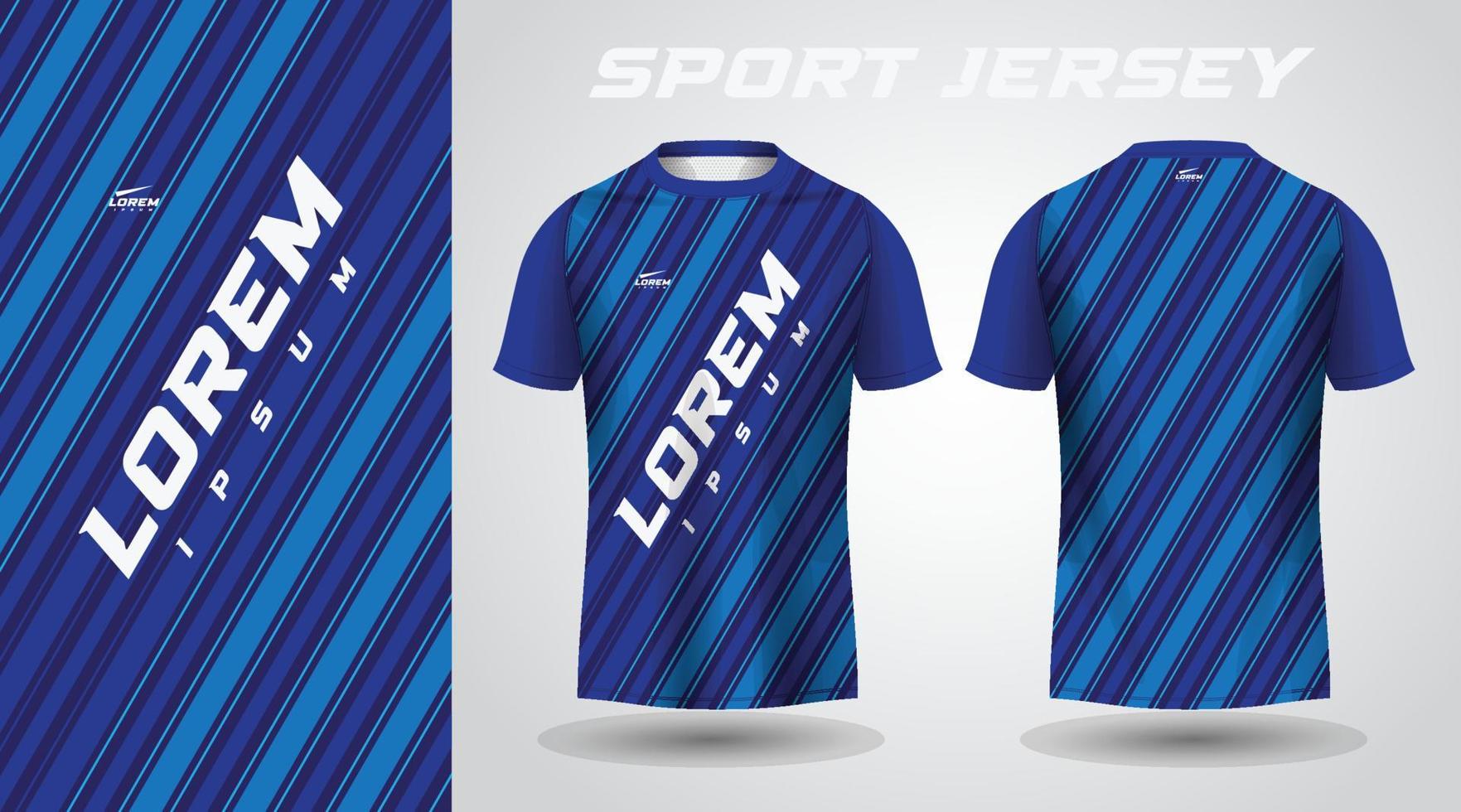 t-shirt blu con design in jersey sportivo vettore