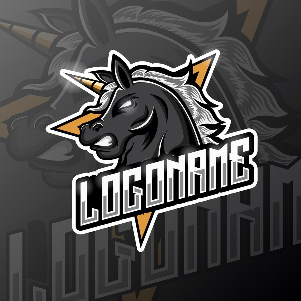 modello di esport logo mascotte cavallo vettore