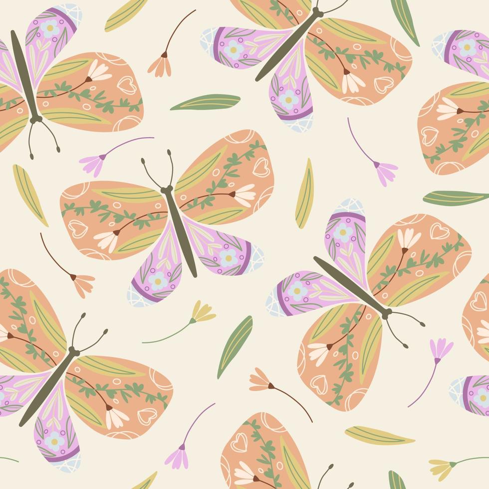 farfalla seamless pattern di sfondo vettore