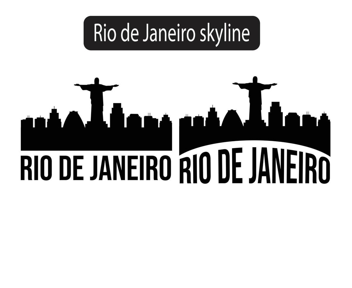 illustrazione di vettore della siluetta dell'orizzonte della città di rio de janeiro