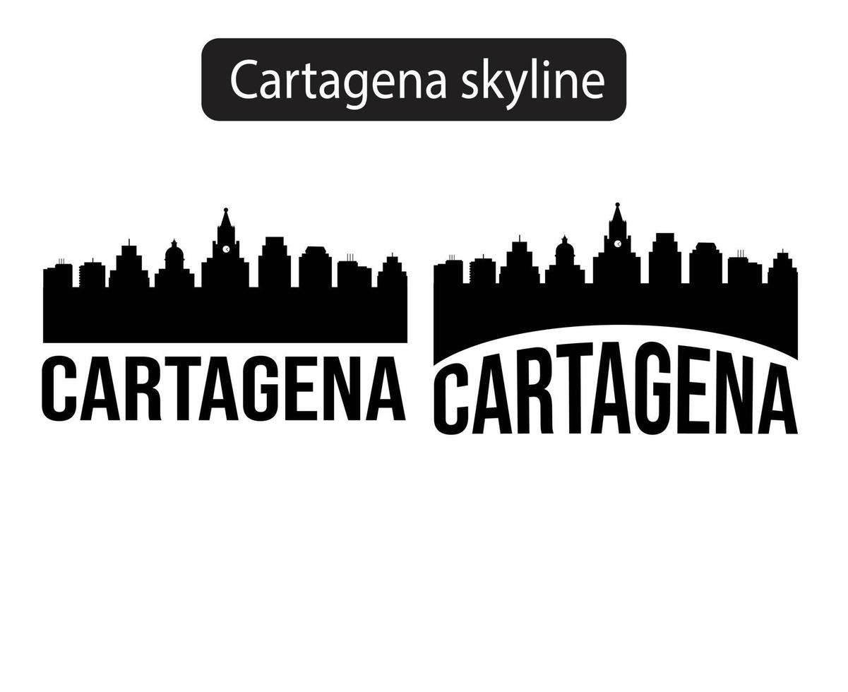 illustrazione di vettore della siluetta dell'orizzonte della città di cartagena