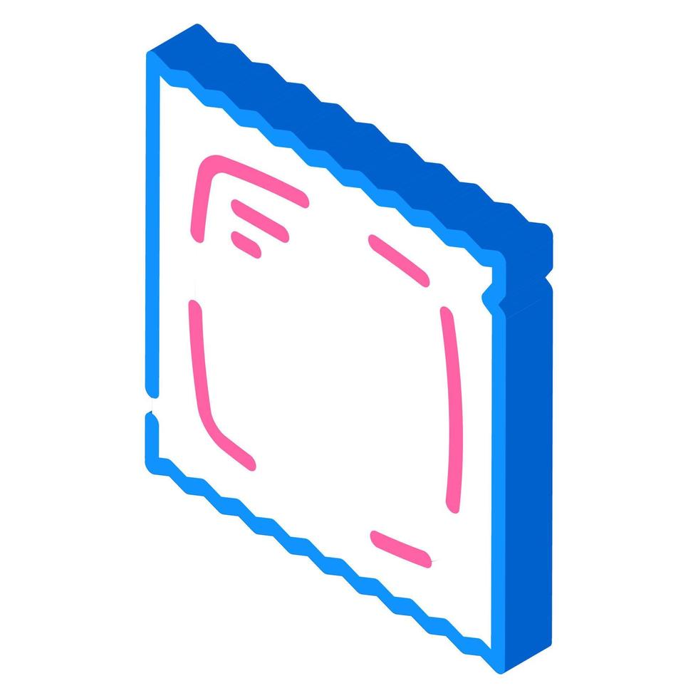 illustrazione vettoriale dell'icona isometrica delle salviette confezionate sottovuoto