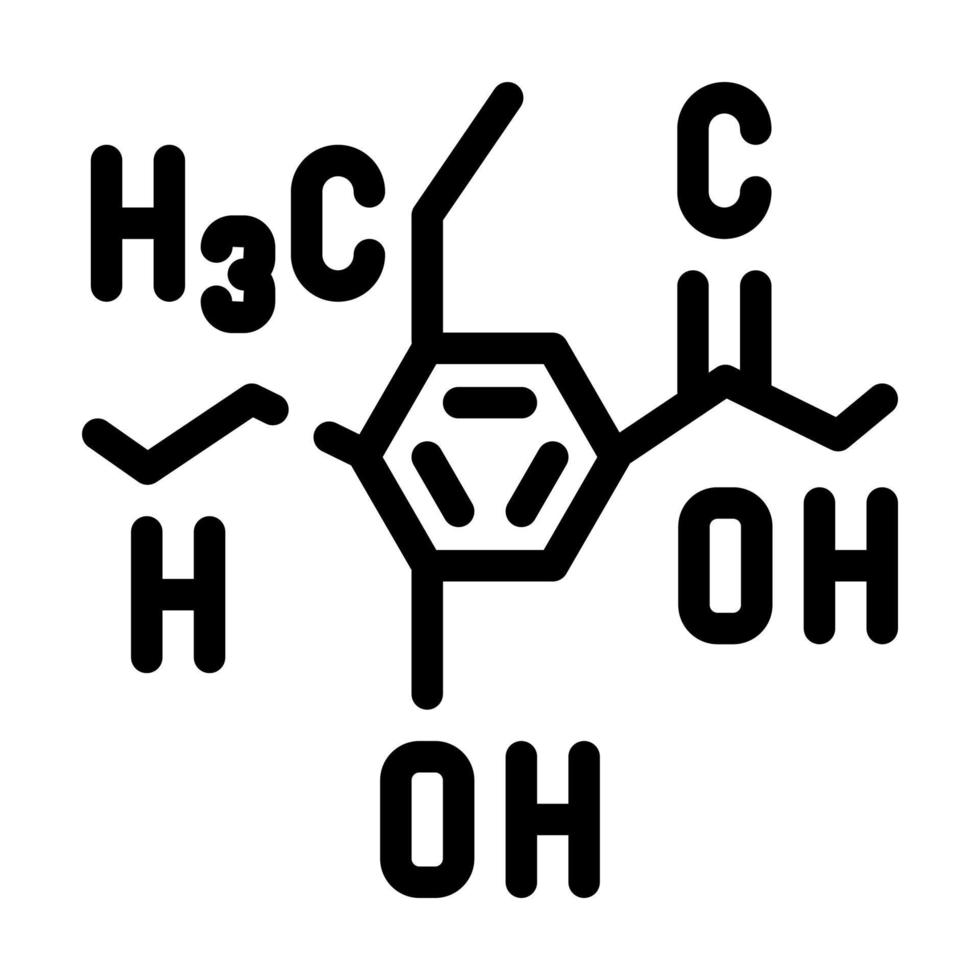 illustrazione vettoriale dell'icona della linea di additivi alimentari formula