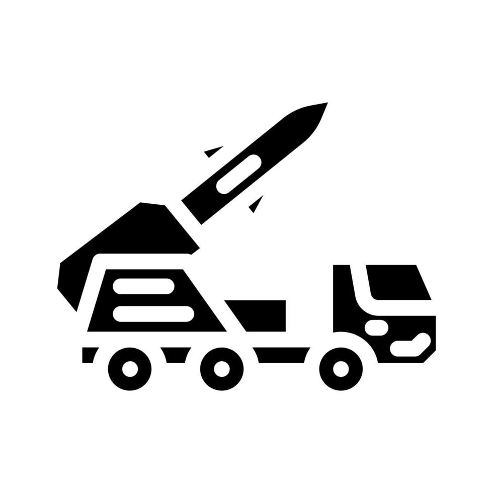 illustrazione vettoriale dell'icona del glifo del razzo missilistico