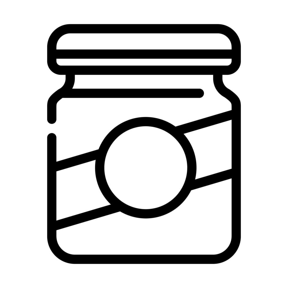 illustrazione vettoriale dell'icona della linea della bottiglia di vetro piatta
