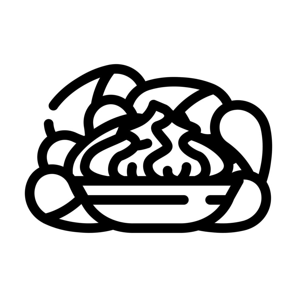 illustrazione vettoriale di patatine wasabi linea icona