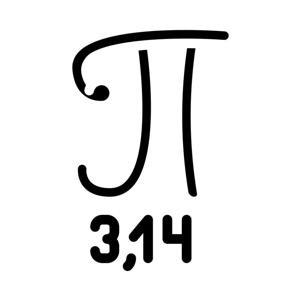 illustrazione vettoriale dell'icona del glifo del numero pi