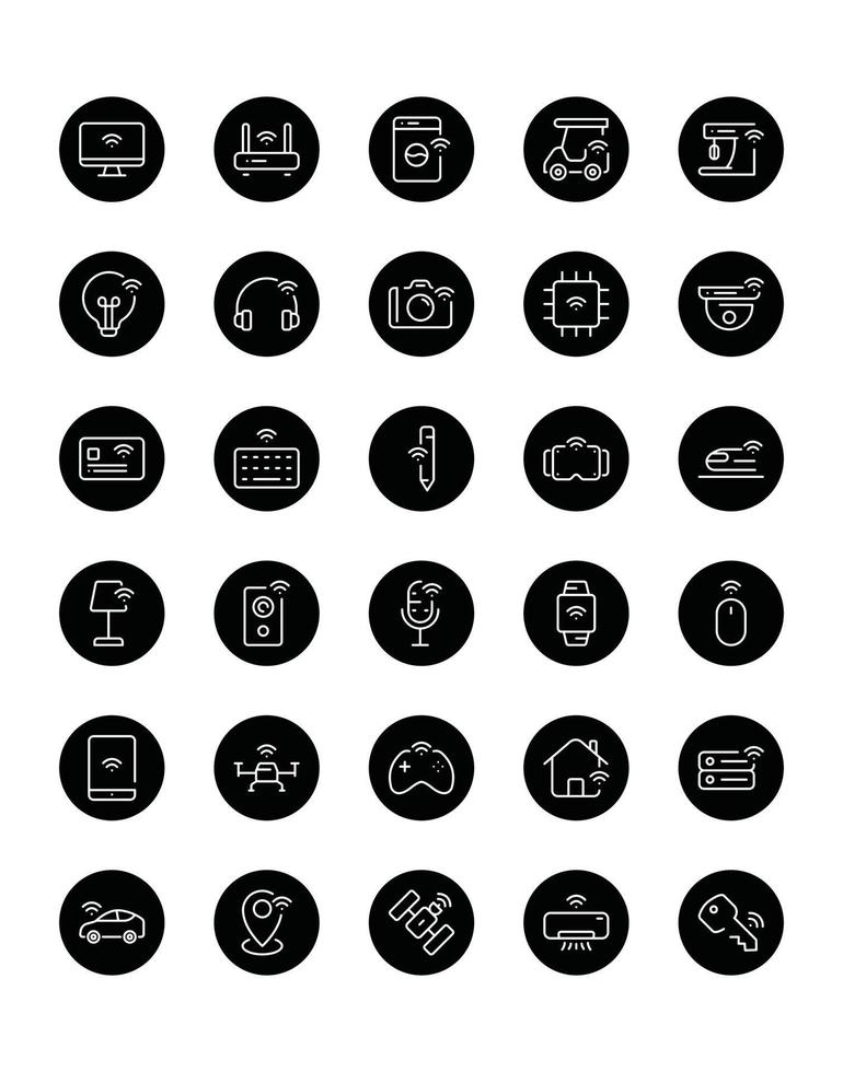 Internet delle cose set di icone 30 isolato su sfondo bianco vettore