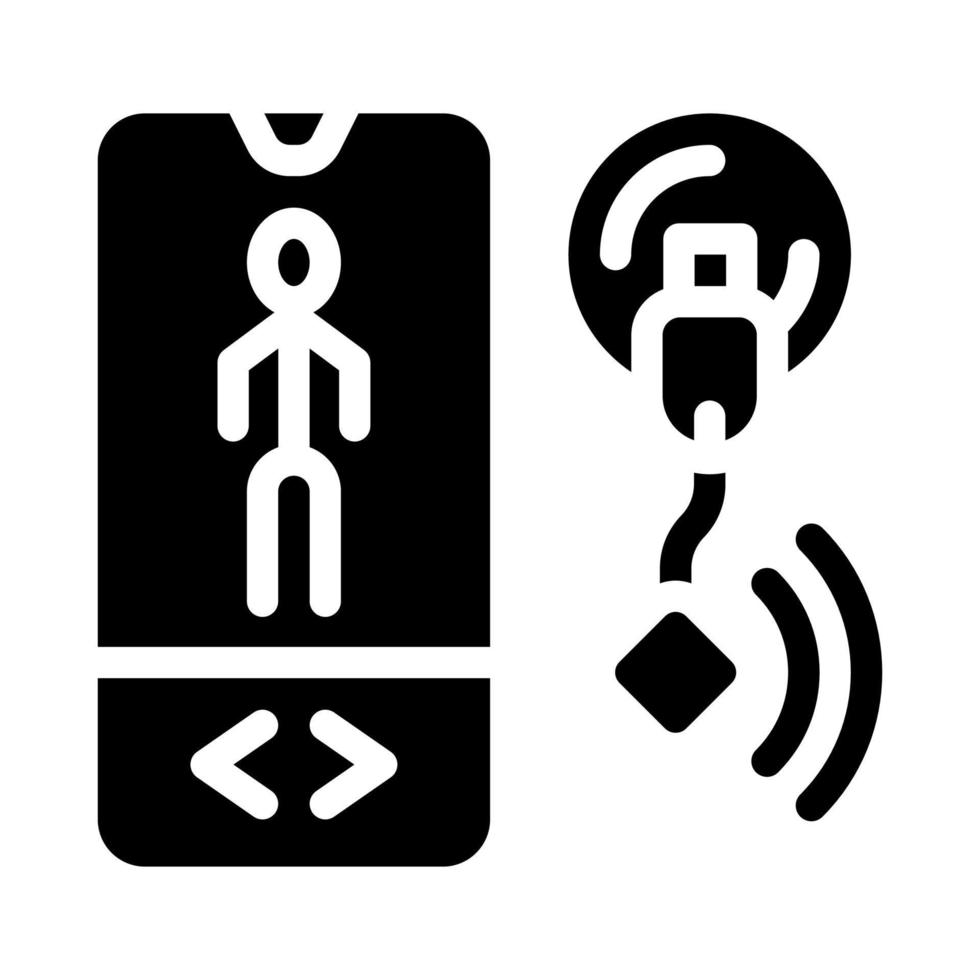 illustrazione vettoriale dell'icona del glifo di formazione ems di controllo mobile