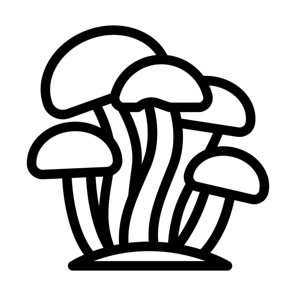 illustrazione vettoriale dell'icona della linea di funghi enoki