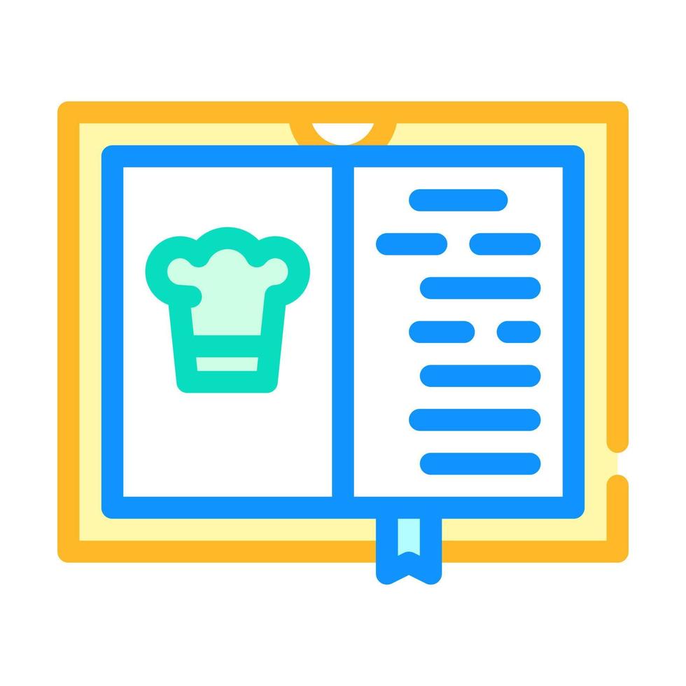 colore dell'illustrazione vettoriale dell'icona del colore del libro di cucina