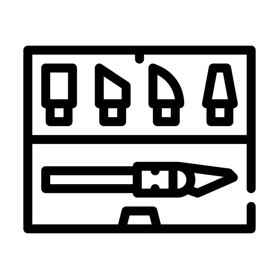 illustrazione vettoriale dell'icona della linea di set di coltelli fittizi