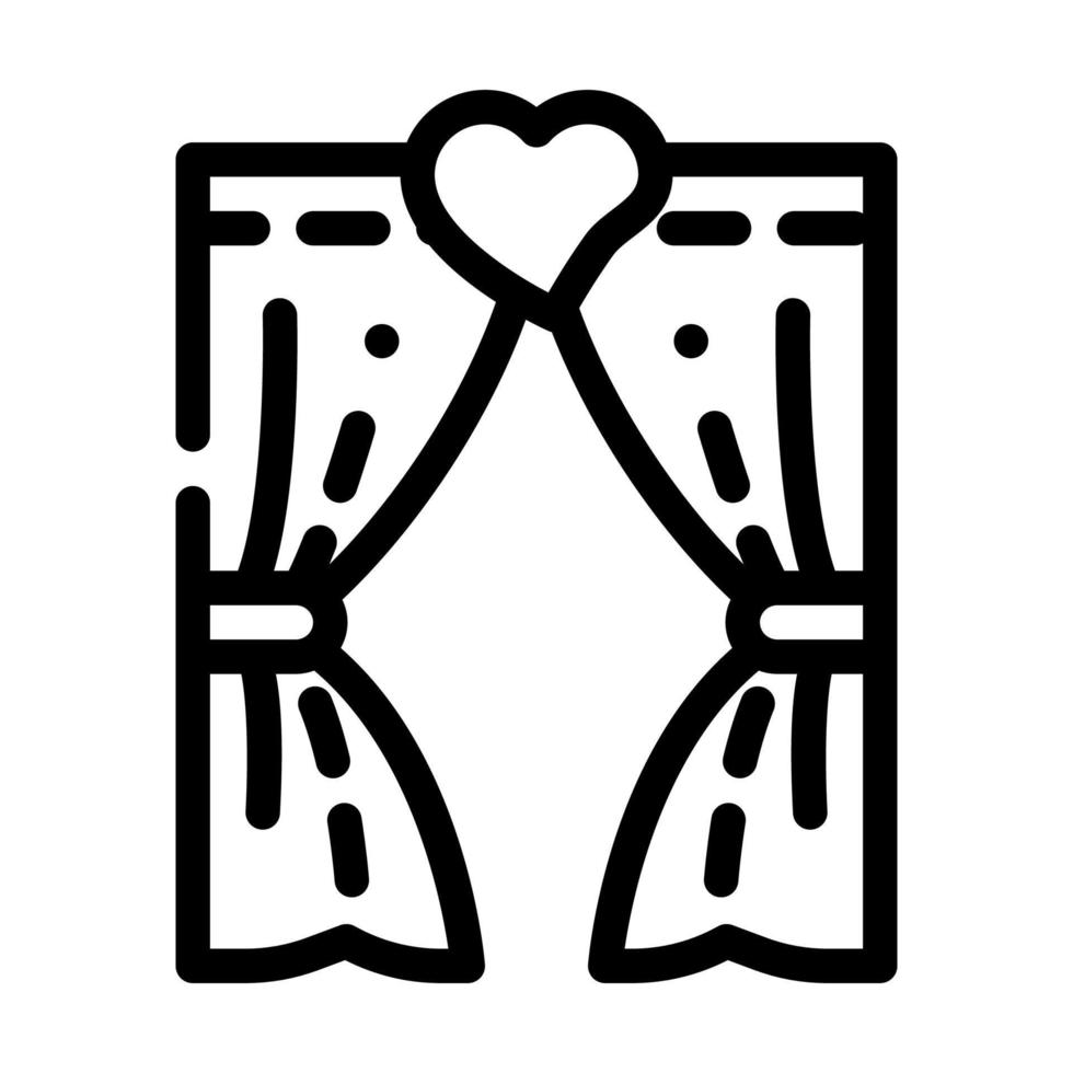 arco per gli amanti nell'illustrazione vettoriale dell'icona della linea del giorno del matrimonio