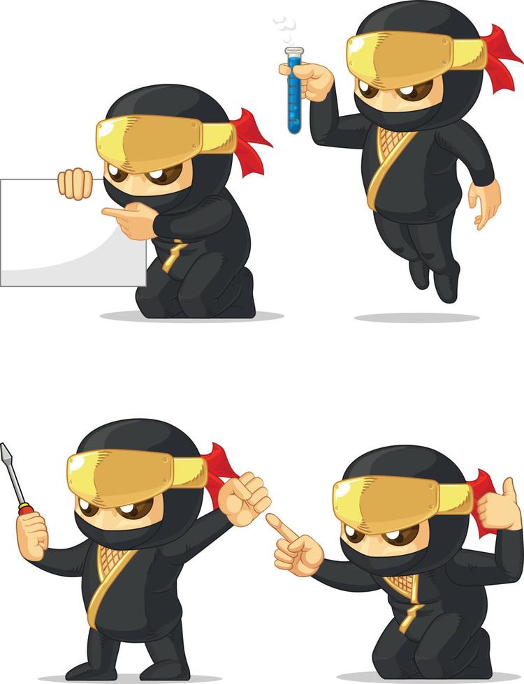 mascotte ninja personalizzabile 9 vettore