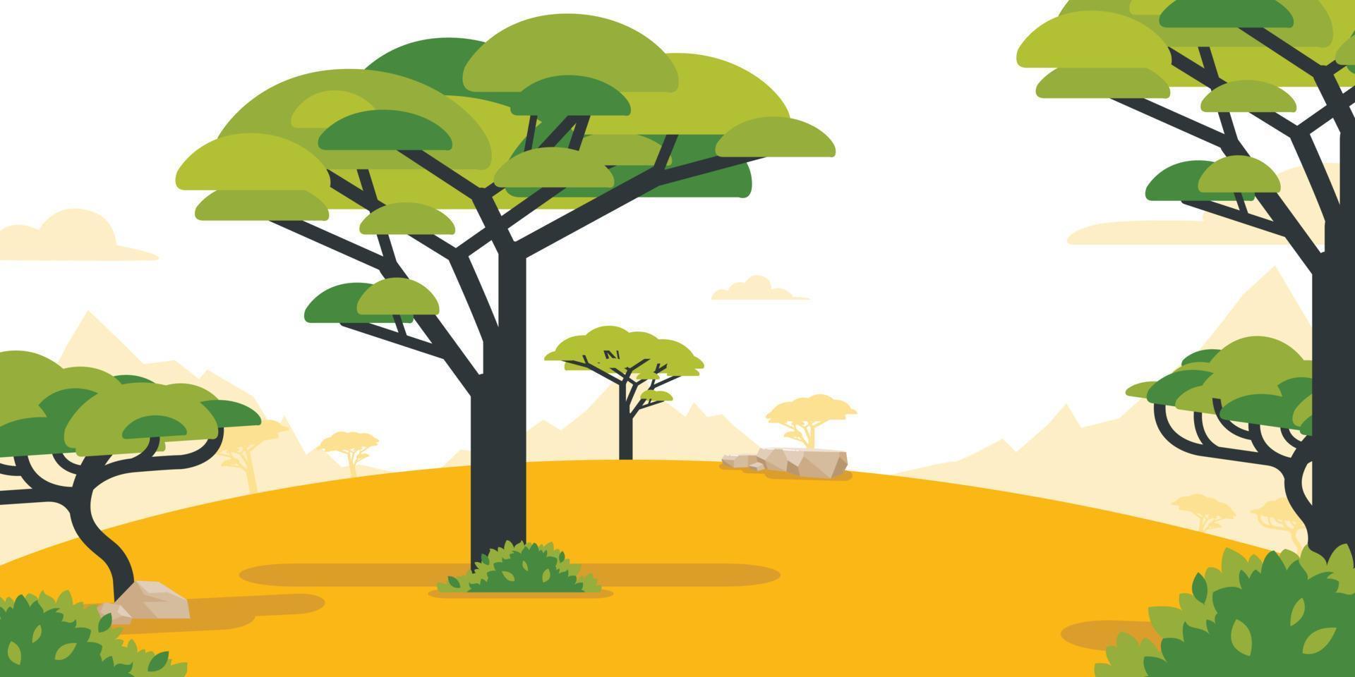 sfondo africa safari cartone animato savana interna vettore