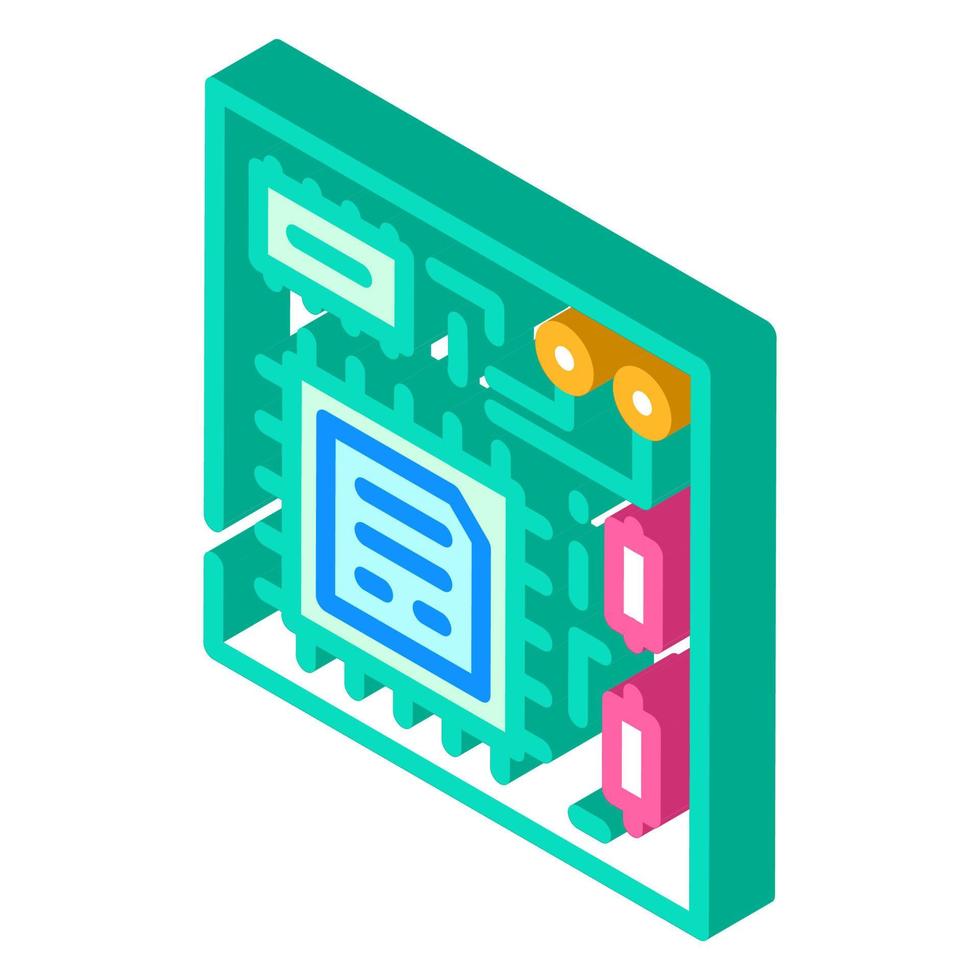 illustrazione vettoriale dell'icona isometrica della scheda CPU