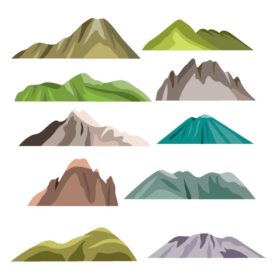 set di illustrazione di montagna vettore