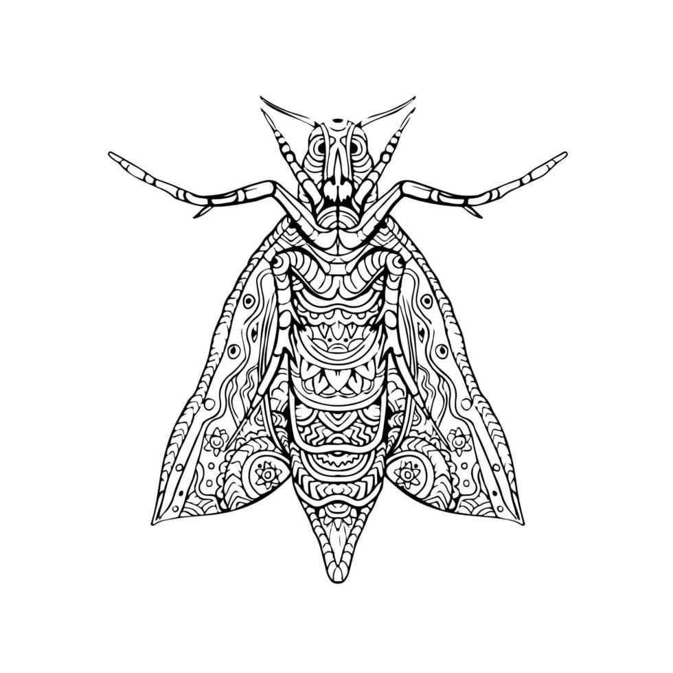 mandala di falena elefante falco vettore