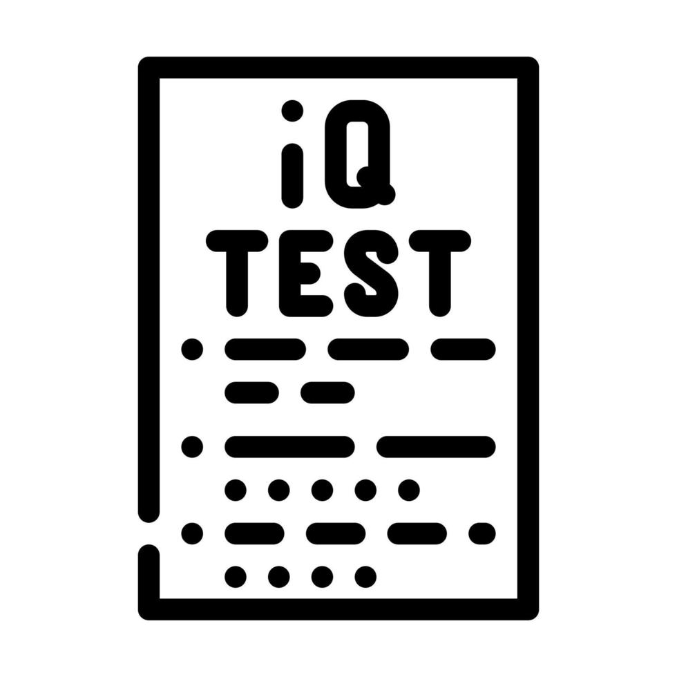 iq test line icona illustrazione vettoriale nero