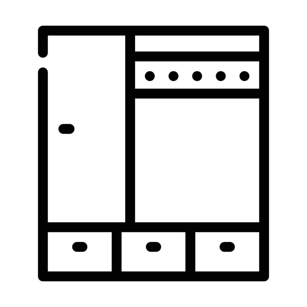 illustrazione vettoriale dell'icona della linea di mobili del corridoio