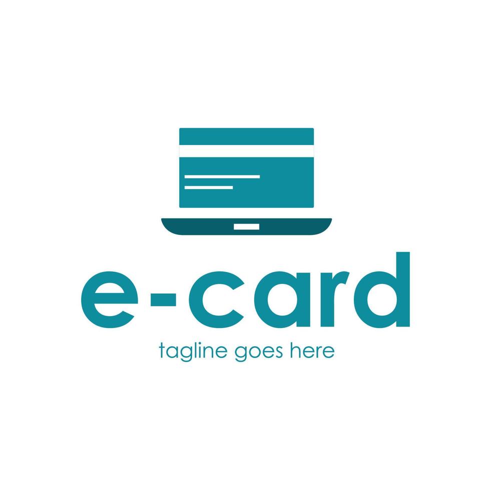 modello di progettazione del logo e-card semplice e unico. perfetto per business, digitale, azienda, mobile, ecc. vettore