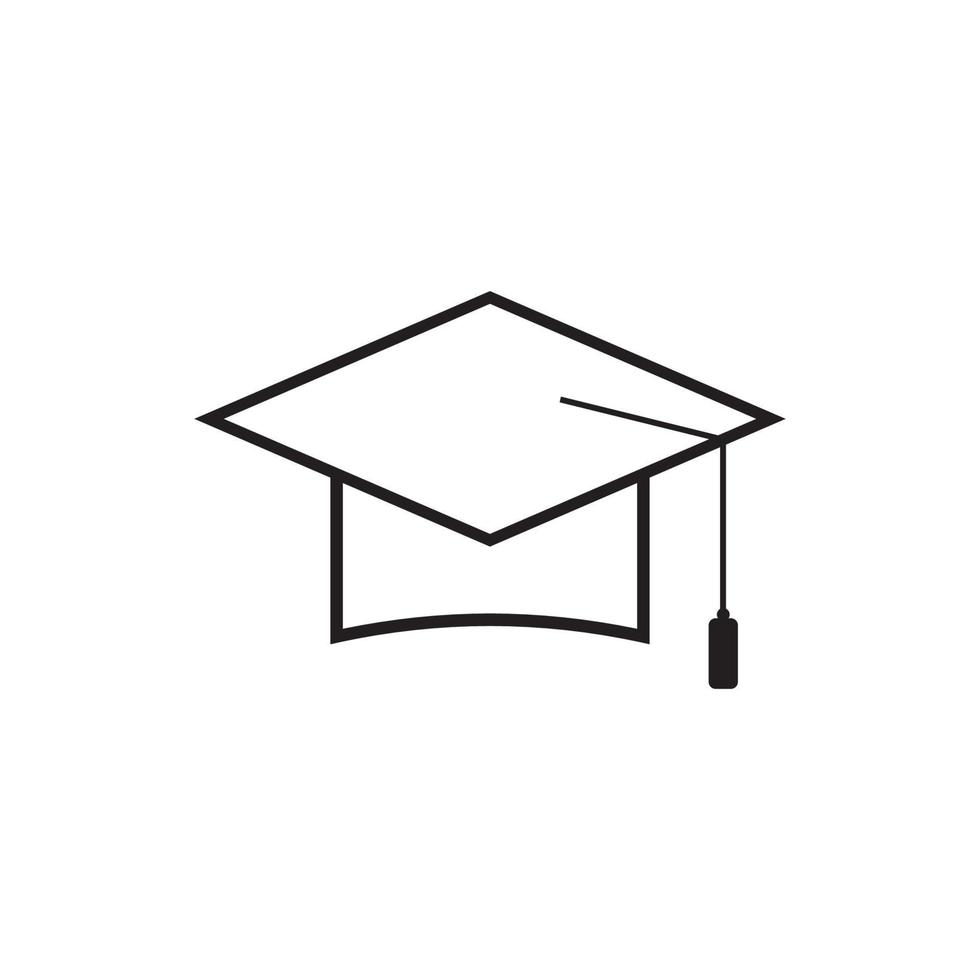 disegno dell'illustrazione di vettore del logo del cappello di graduazione
