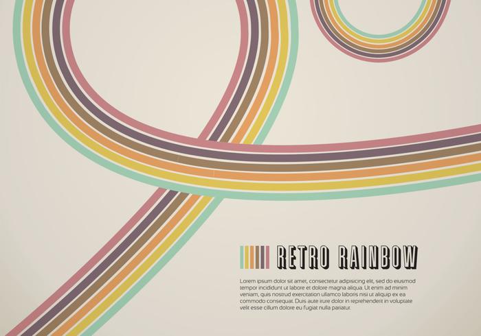 Retro Rainbow Line Vector Background