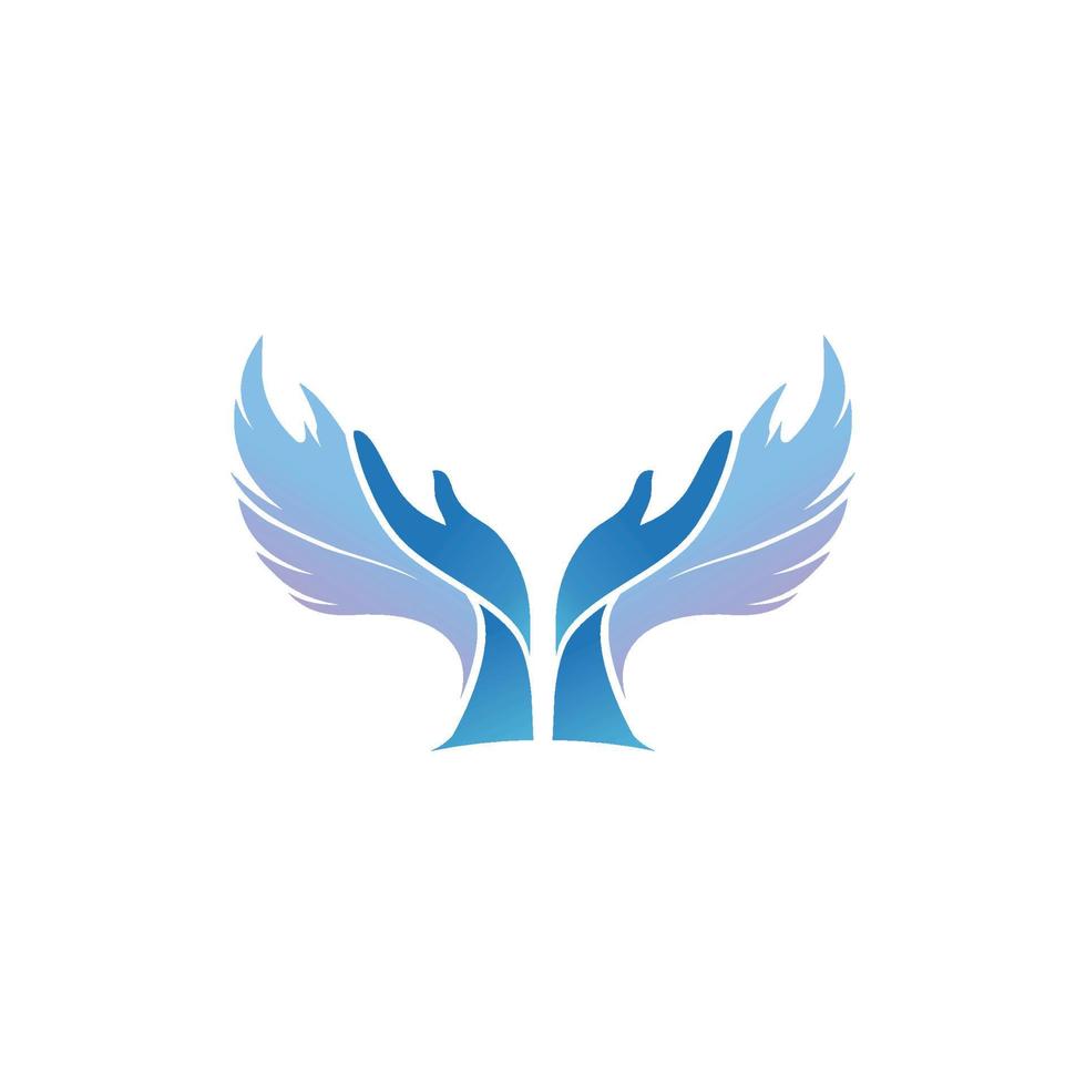 vettore di logo delle ali della mano