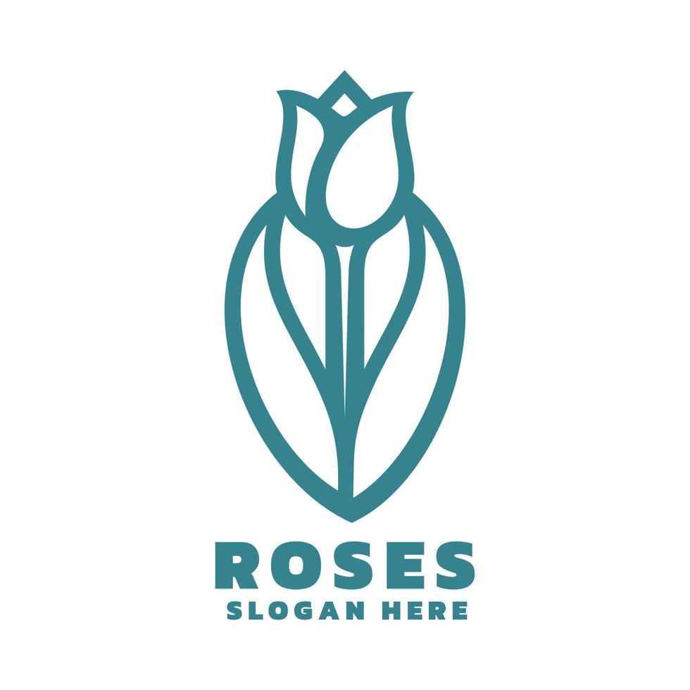 logo delle rose, semplice stile mascotte vettore