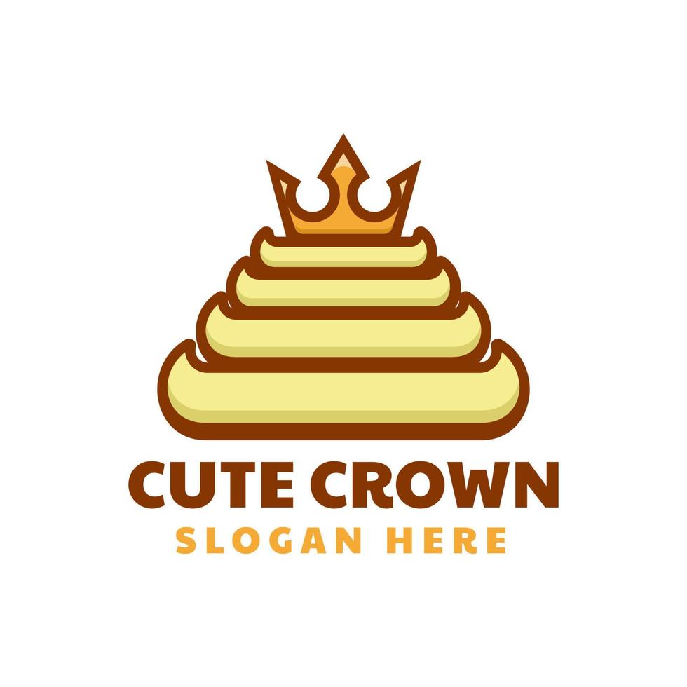 logo della corona, semplice stile mascotte vettore