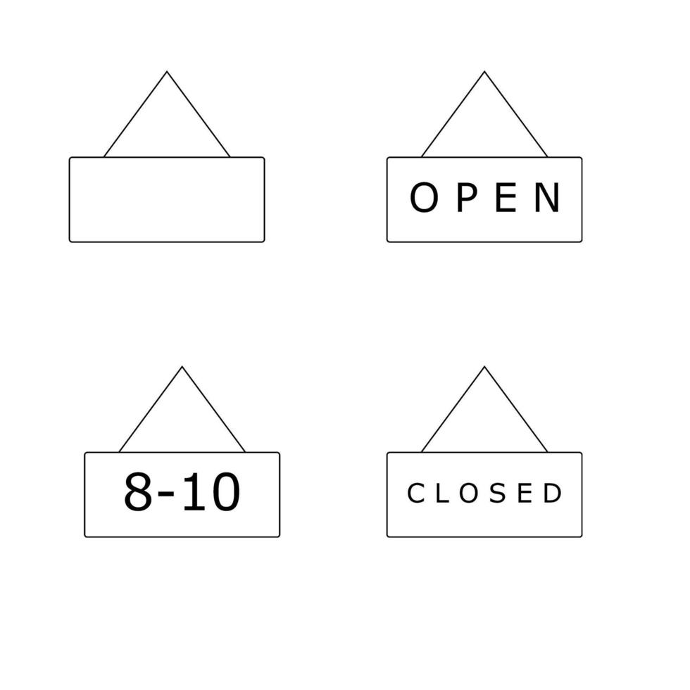 icona di apertura o chiusura del negozio vettore