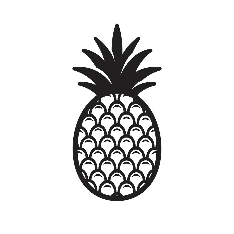 icona simbolo di ananas, illustrazione vettoriale