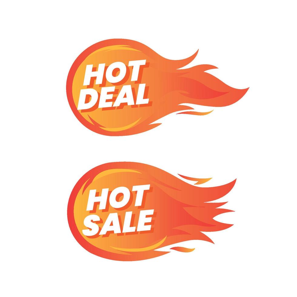 hot deal e etichette antincendio di vendita calda, illustrazione vettoriale