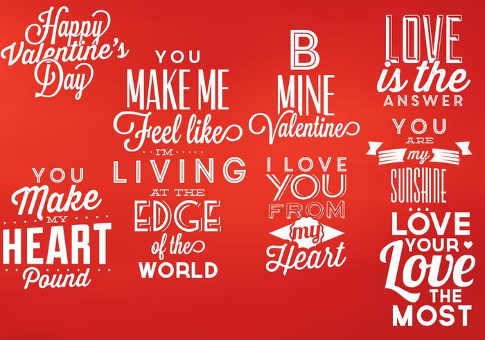 Elementi vettoriali tipografici di San Valentino