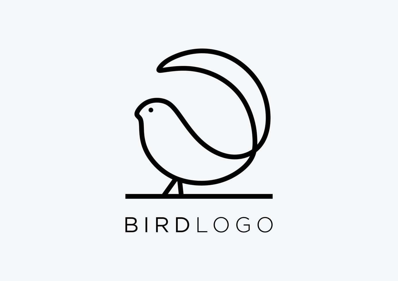 stile artistico della linea di design del logo dell'uccello. vettore