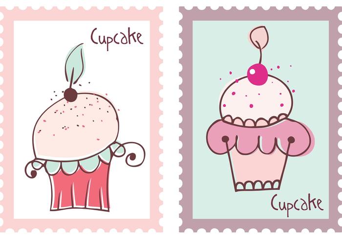 Vettori di francobolli di Cupcake