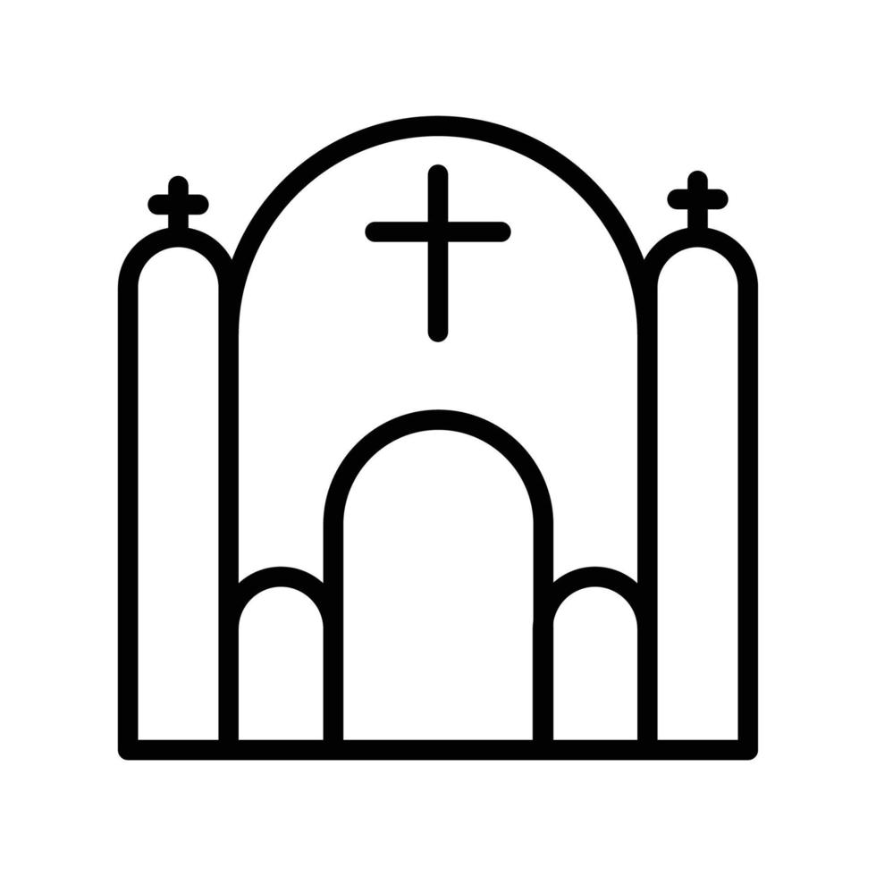 illustrazione vettoriale icona stile linea chiesa, edificio. disegni vettoriali adatti per siti Web, applicazioni, app.
