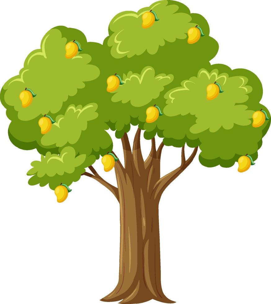 albero di pero isolato in stile cartone animato vettore