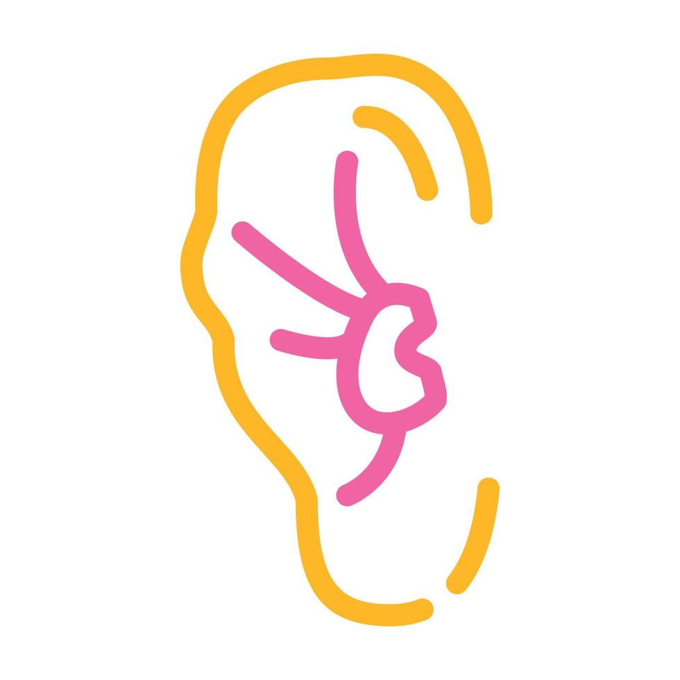 illustrazione vettoriale dell'icona del colore dell'orecchio del pugile del lottatore rotto