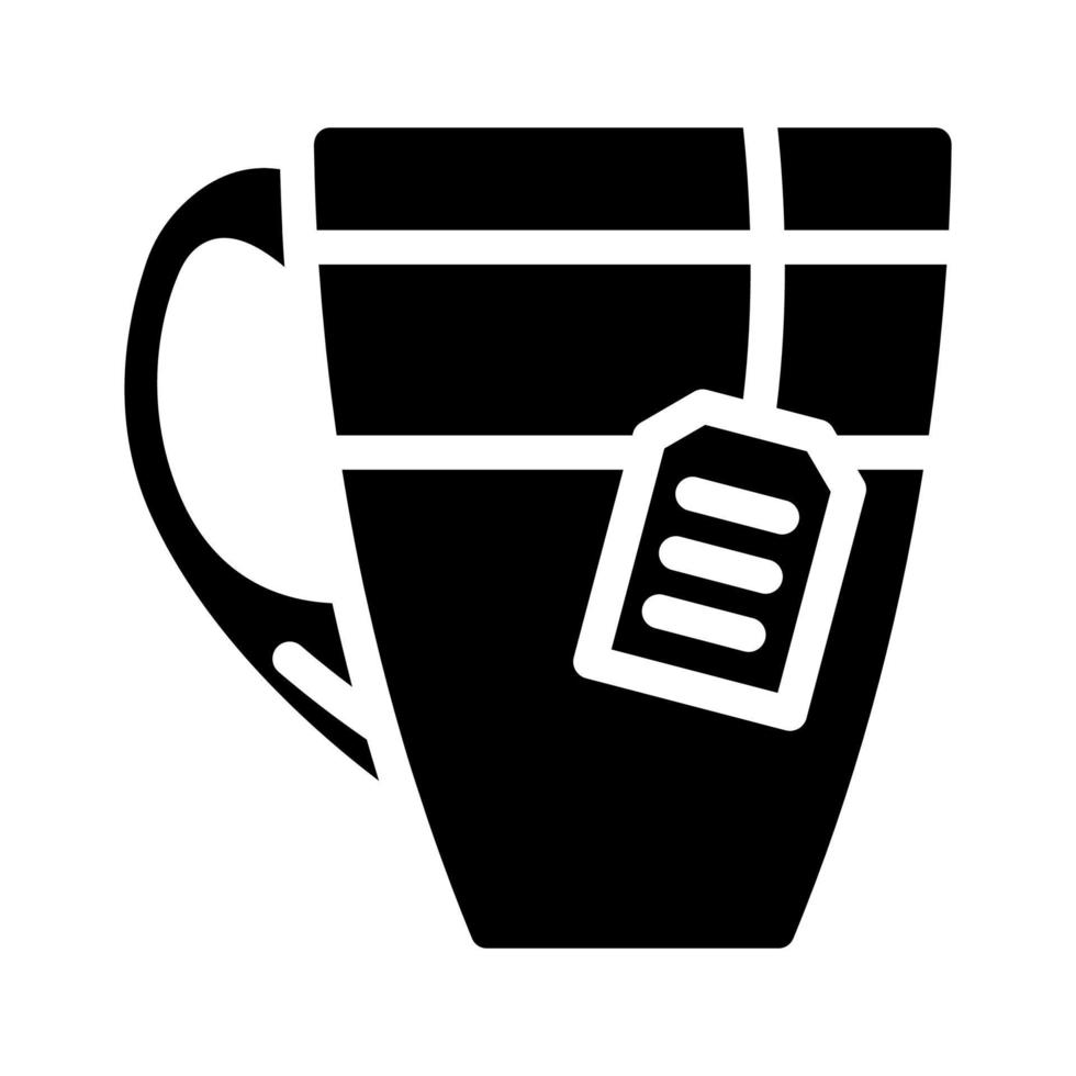 tazza di tè icona glifo illustrazione vettoriale nero
