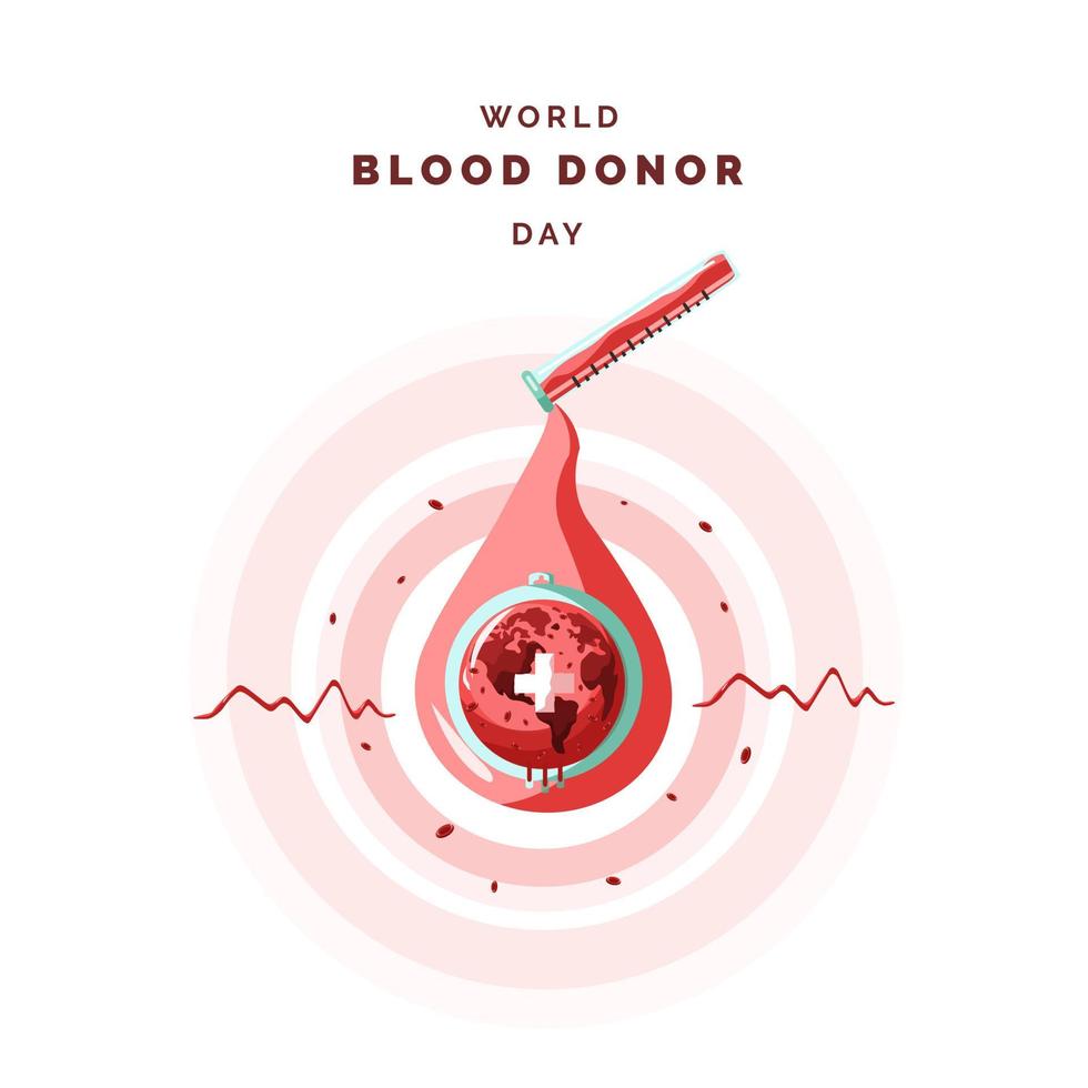 illustrazione della giornata mondiale del donatore di sangue vettore