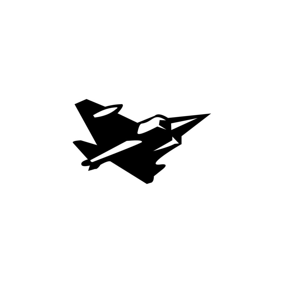 icona del caccia a reazione, simbolo di volo che può essere utilizzato per qualsiasi piattaforma e scopo, modello di logo isolato su bianco vettore
