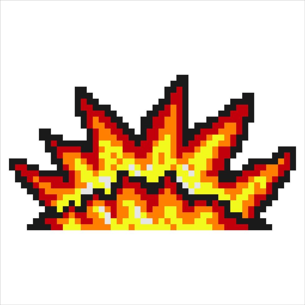 esplosione con pixel art. illustrazione vettoriale. vettore