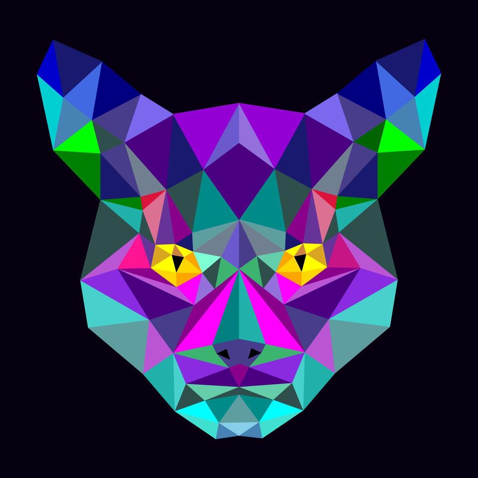 illustrazione vettoriale gatto con design low poly su sfondo bianco.