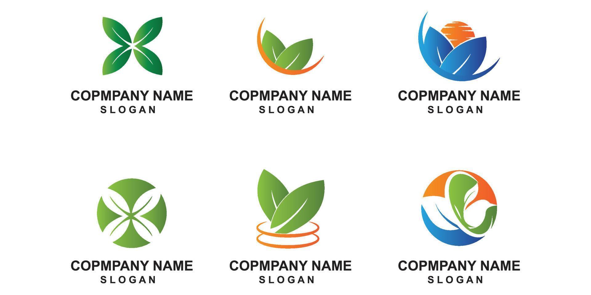 simbolo di vettore del logo della pianta della foglia verde di qualità premium