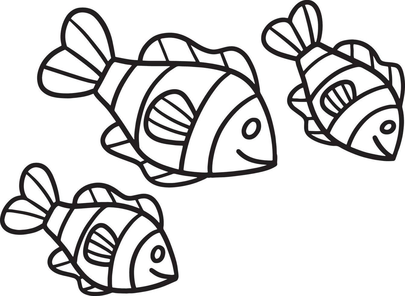 pagina da colorare di pesce isolato per bambini vettore