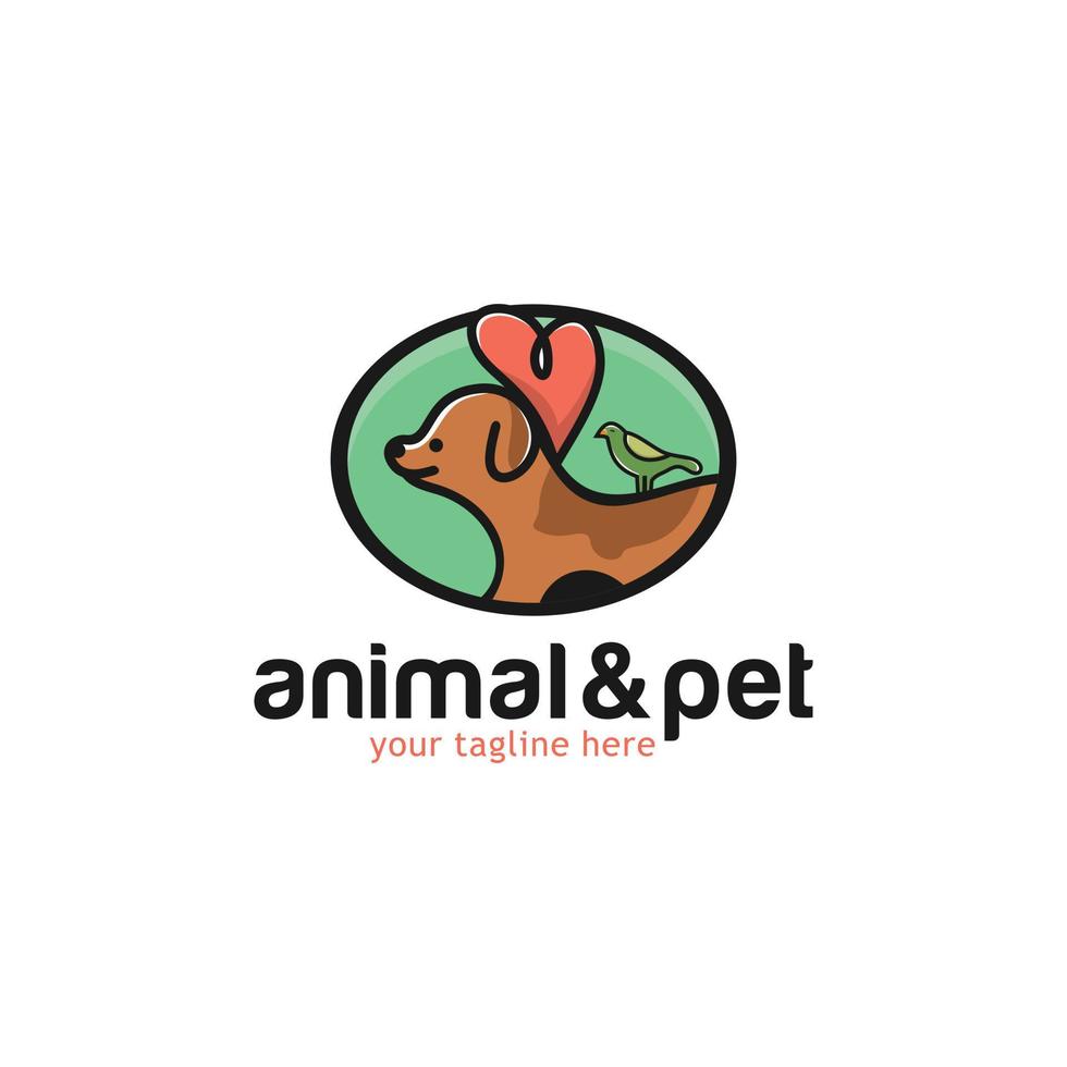 modello vettoriale di progettazione di logo amante del cane